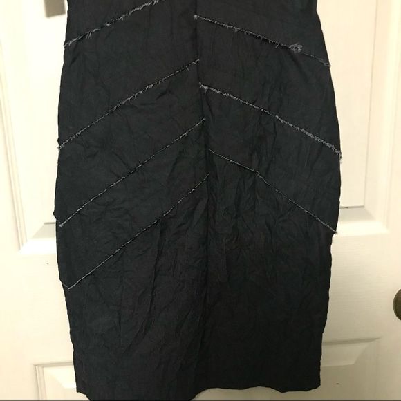 NWT $320 Nicole Miller Studio | Distressed Raw Edges Tier Crinkle Bodycon Dress - Picture 8 of 13